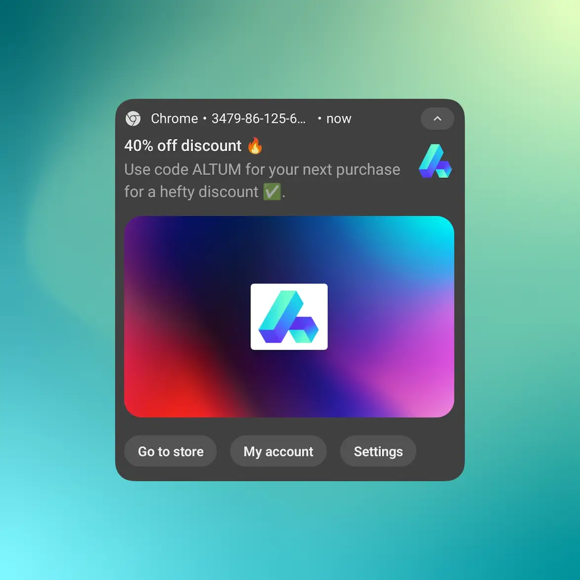 Captura de pantalla de la aplicación enviando notificaciones push web